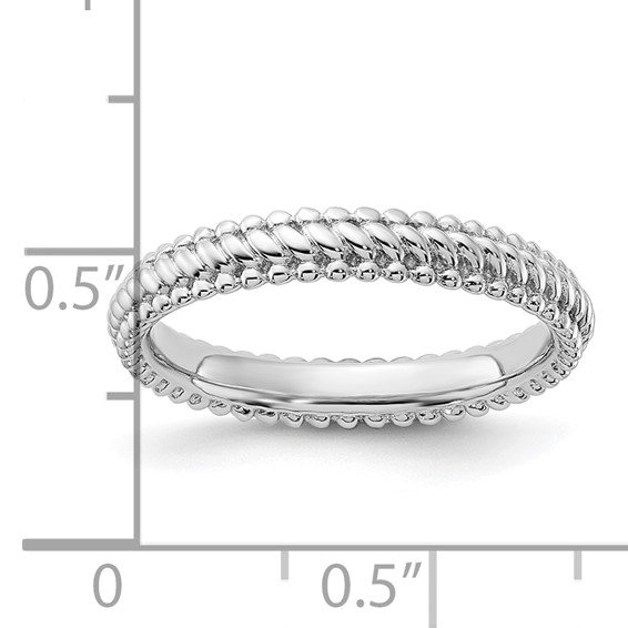 Sterling Silver Stackable Expressions Rhodium Ring