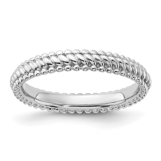 Sterling Silver Stackable Expressions Rhodium Ring