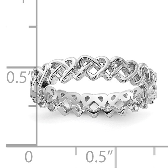 Sterling Silver Stackable Expressions Carved Band Ring