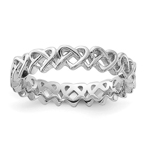Sterling Silver Stackable Expressions Carved Band Ring