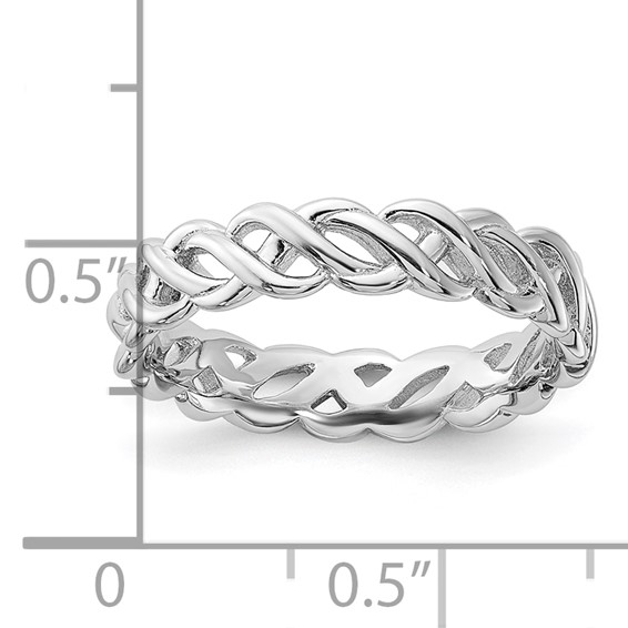 Sterling Silver Stackable Expressions Carved Band Ring