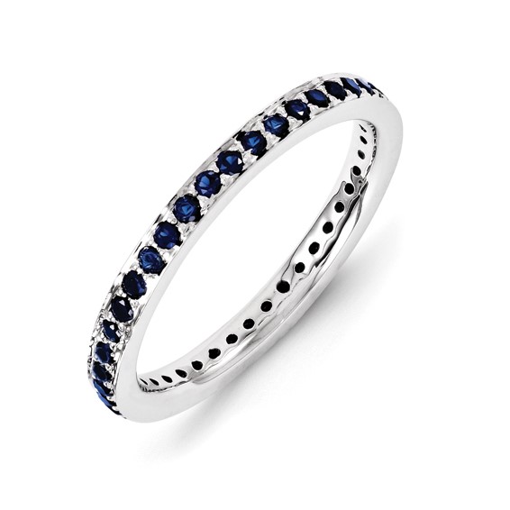 Sterling Silver Stackable Expressions Created Sapphire Ring