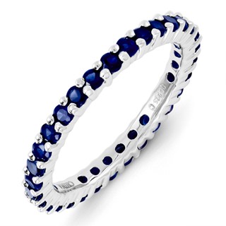 Sterling Silver Stackable Expressions Created Sapphire Ring
