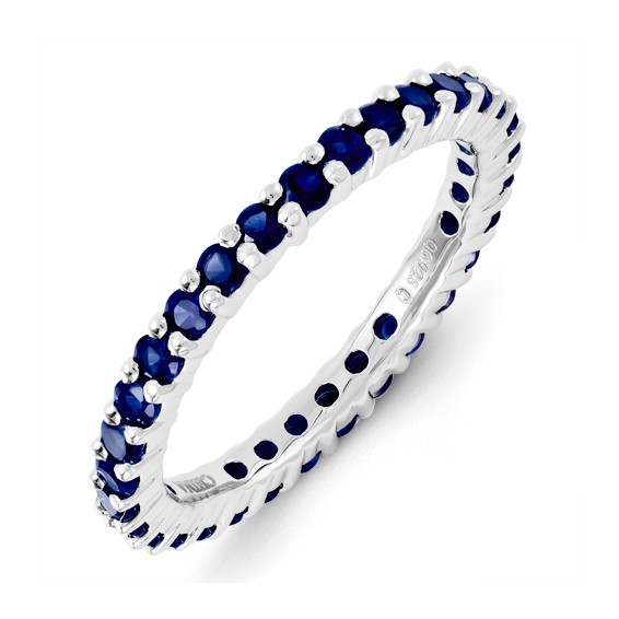 Sterling Silver Stackable Expressions Created Sapphire Ring