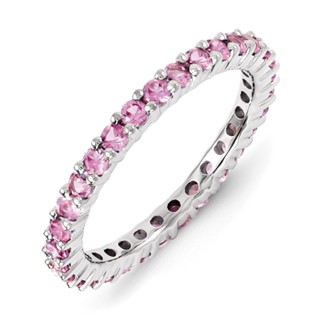 Sterling Silver Stackable Expressions Created Pink Sapphire Ring