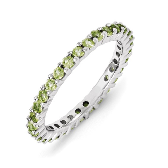 Sterling Silver Stackable Expressions Peridot Ring
