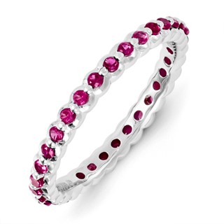Sterling Silver Stackable Expressions Created Ruby Ring