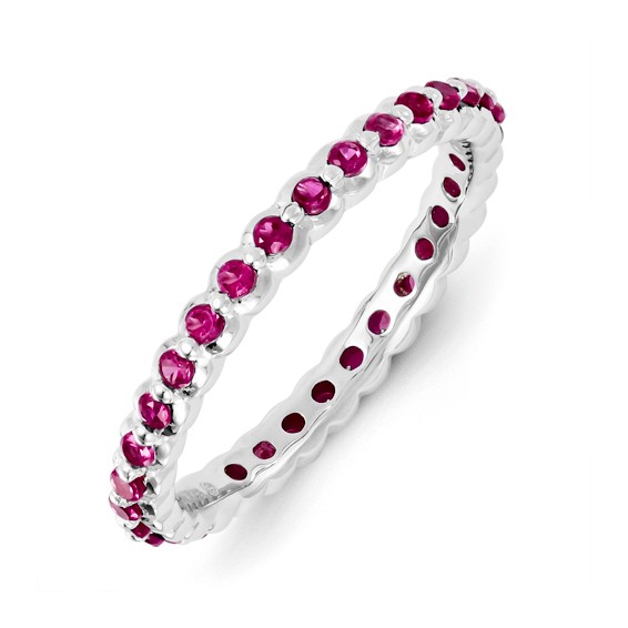 Sterling Silver Stackable Expressions Created Ruby Ring