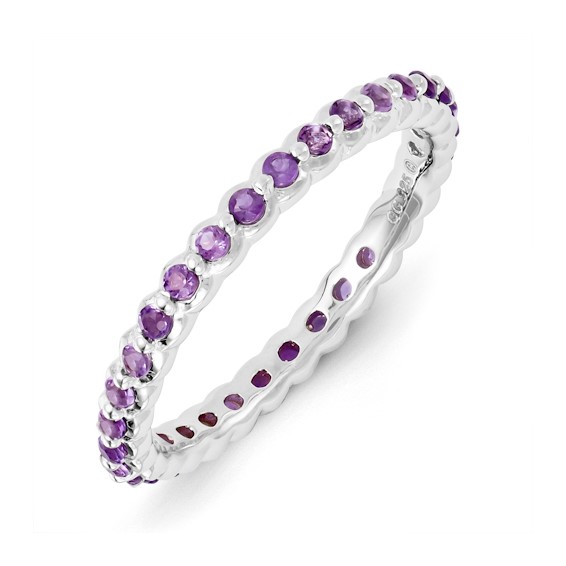 Sterling Silver Stackable Expressions Amethyst Ring