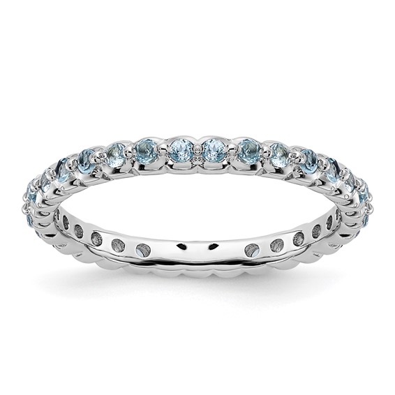 Sterling Silver Stackable Expressions Blue Topaz Ring