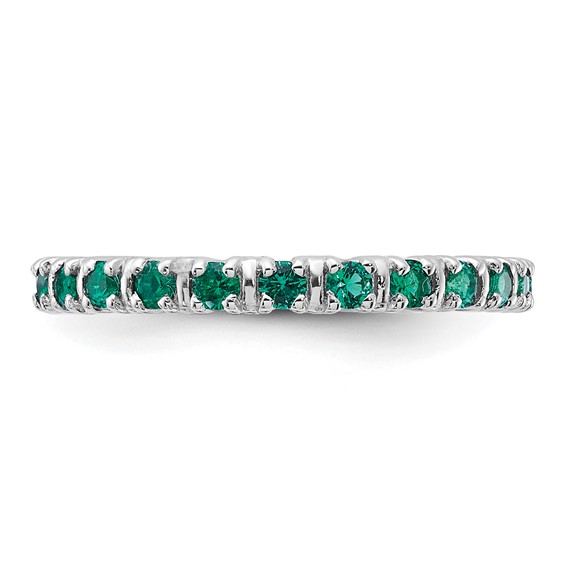 Sterling Silver Stackable Expressions Created Emerald Ring