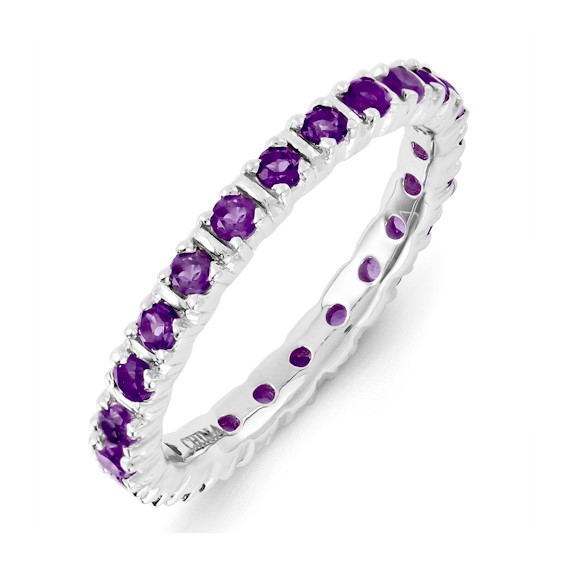 Sterling Silver Stackable Expressions Amethyst Ring