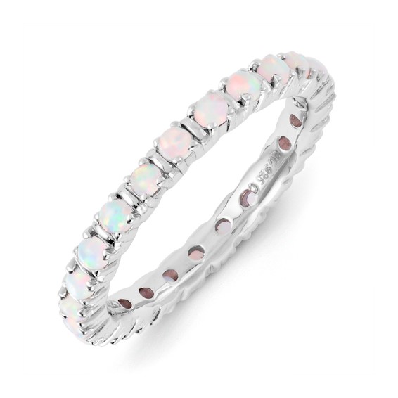 Sterling Silver Stackable Expressions Created Opal Ring