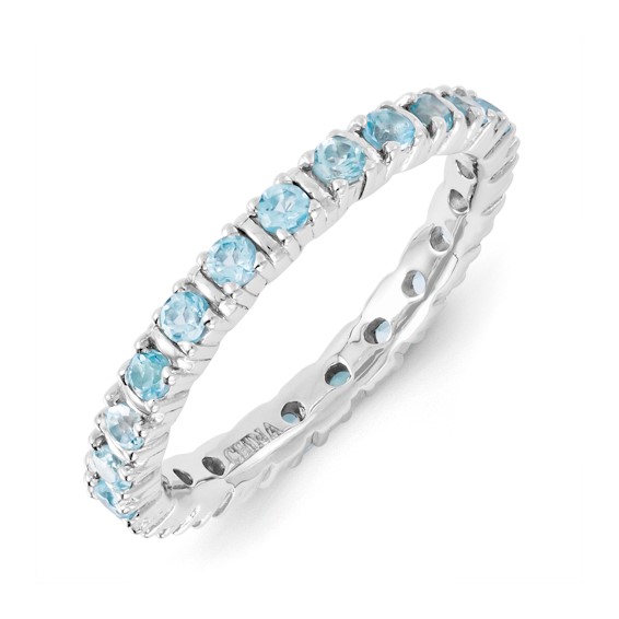 Sterling Silver Stackable Expressions Blue Topaz Ring