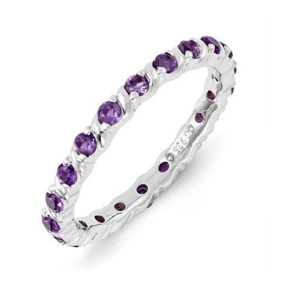Sterling Silver Stackable Expressions Amethyst Ring