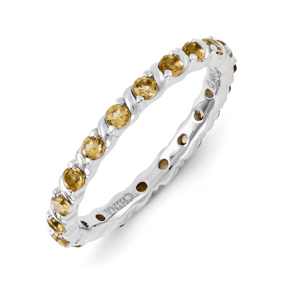 Sterling Silver Stackable Expressions Citrine Ring