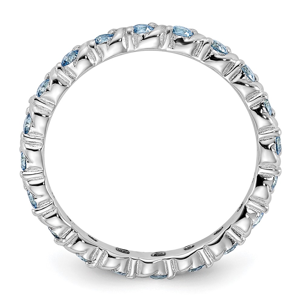 Sterling Silver Stackable Expressions Blue Topaz Ring Size 9 for Women detailed image 2