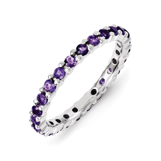 Sterling Silver Stackable Expressions Amethyst Ring