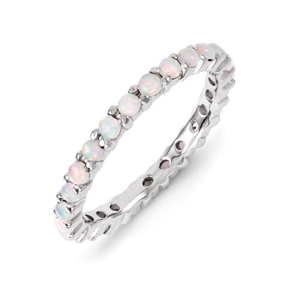 Sterling Silver Stackable Expressions Created Opal Ring