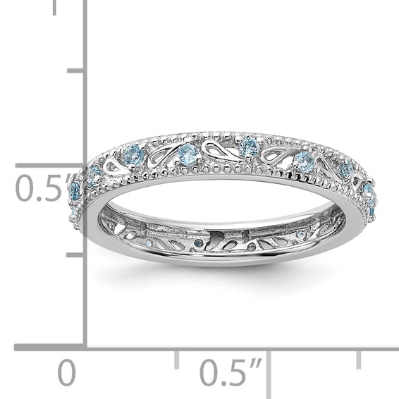 Sterling Silver Stackable Expressions Blue Topaz Ring