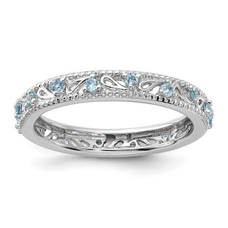 Sterling Silver Stackable Expressions Blue Topaz Ring