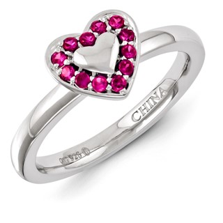 Sterling Silver Stackable Expressions Created Ruby Ring
