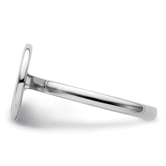 Sterling Silver Stackable Expressions Pol. Black Enameled Peace Sign Ring