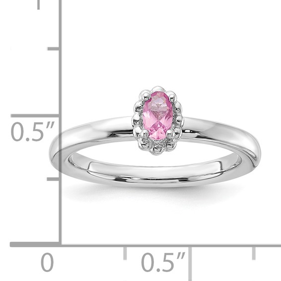 Sterling Silver Stackable Expressions Created Gemstone Rings