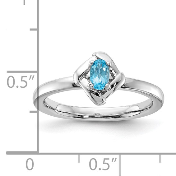 Sterling Silver Stackable Expressions Blue Topaz Ring