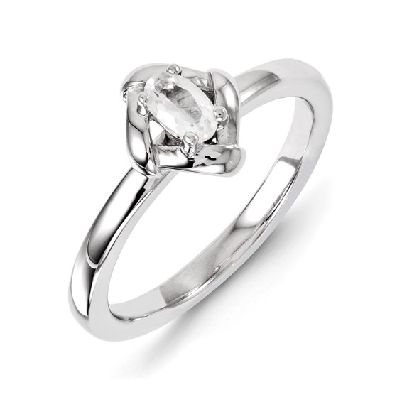 Sterling Silver Stackable Expressions Created White Sapphire Ring