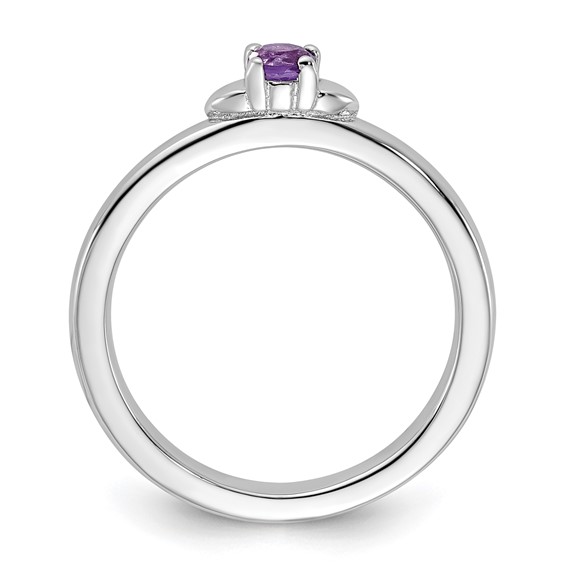 Sterling Silver Stackable Expressions Amethyst Ring