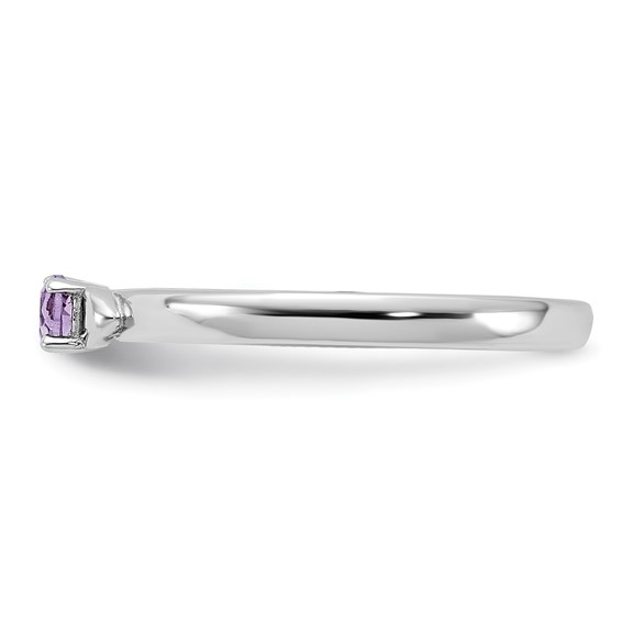Sterling Silver Stackable Expressions Amethyst Ring