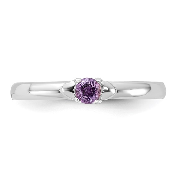 Sterling Silver Stackable Expressions Amethyst Ring