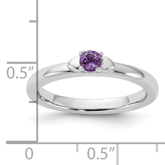 Sterling Silver Stackable Expressions Amethyst Ring