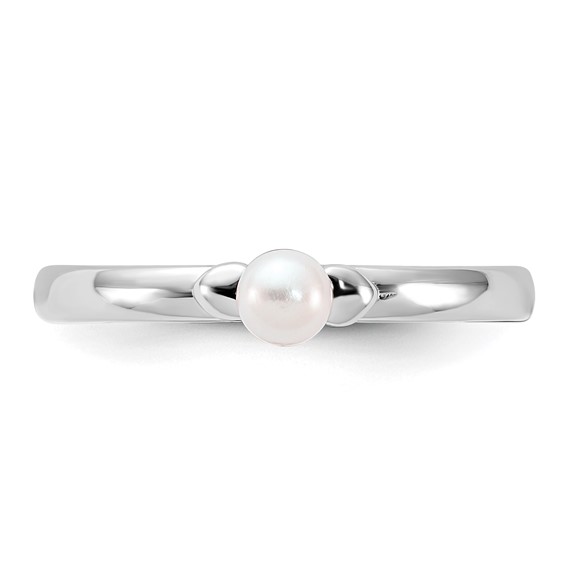 Sterling Silver Stackable Expressions FW Cultured Pearl Ring