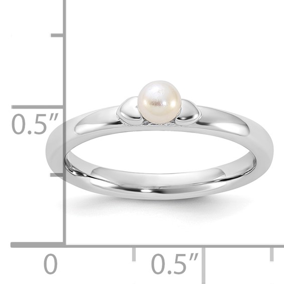 Sterling Silver Stackable Expressions FW Cultured Pearl Ring