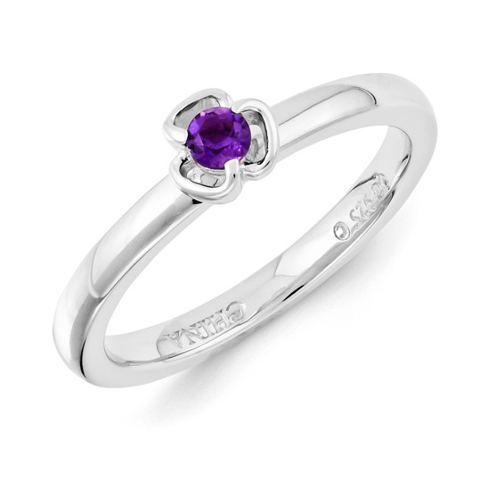Sterling Silver Stackable Expressions Amethyst Ring