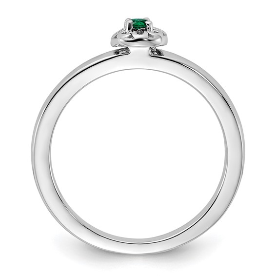 Sterling Silver Stackable Expressions Created Emerald Ring