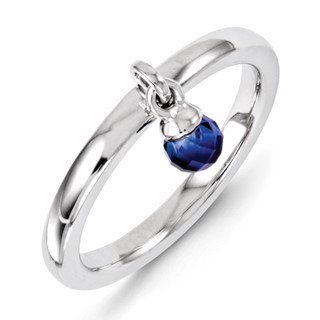 Sterling Silver Stackable Expressions Created Sapphire Ring