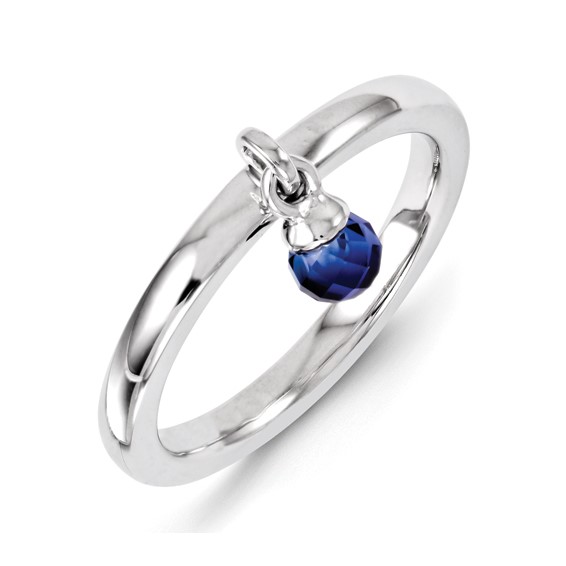 Sterling Silver Stackable Expressions Created Sapphire Ring