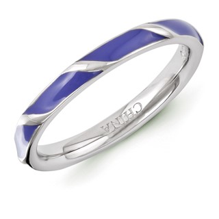 Sterling Silver Stackable Expressions Purple Enameled Ring