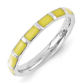 Sterling Silver Stackable Expressions Yellow Enameled Ring