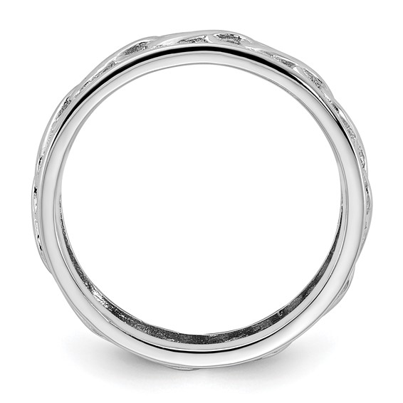 Sterling Silver Stackable Expressions Carved Band Ring