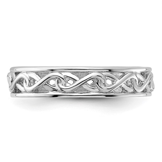 Sterling Silver Stackable Expressions Carved Band Ring