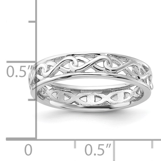Sterling Silver Stackable Expressions Carved Band Ring