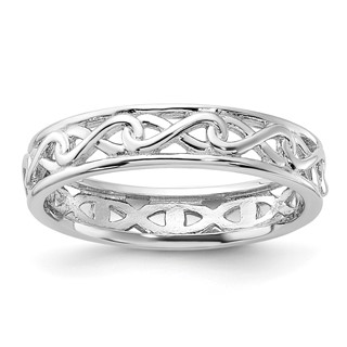 Sterling Silver Stackable Expressions Carved Band Ring