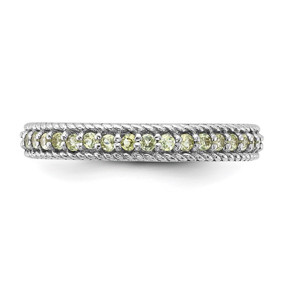 Sterling Silver Stackable Expressions Polished Peridot Eternity Ring