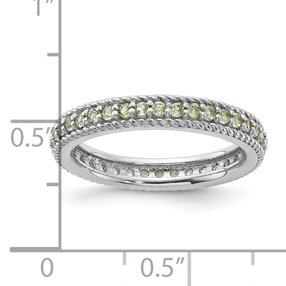 Sterling Silver Stackable Expressions Polished Peridot Eternity Ring