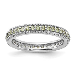 Sterling Silver Stackable Expressions Polished Peridot Eternity Ring