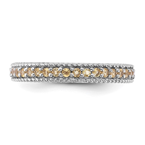Sterling Silver Stackable Expressions Polished Citrine Eternity Ring
